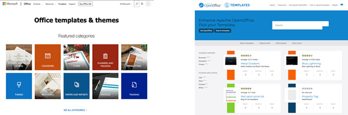 Office Template Websites for free templates